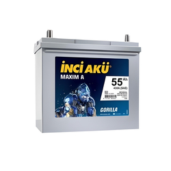 12V 55Ah İnci Akü Maxim A Gorilla